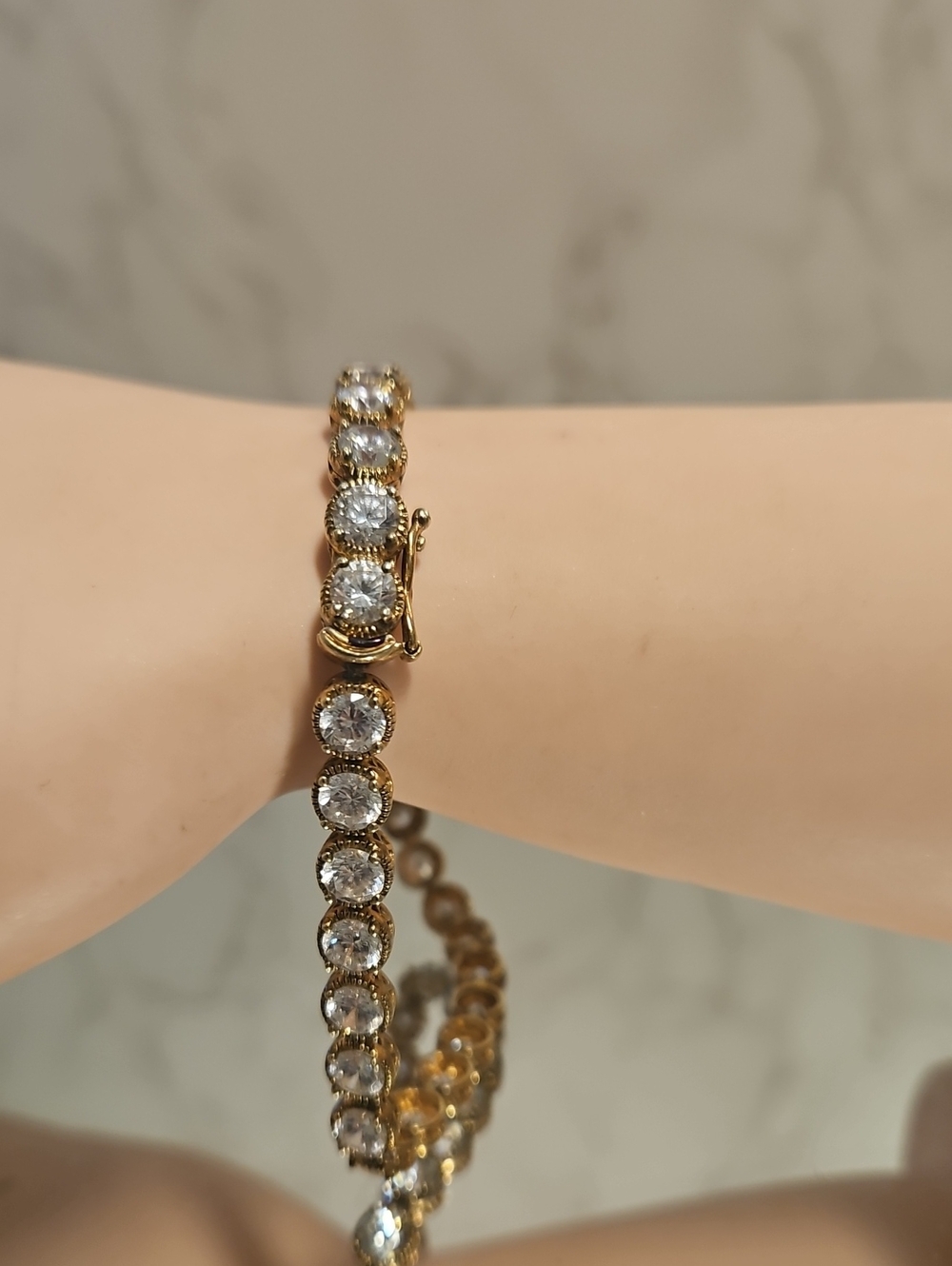 Vintage Xavier 925 Gold Plated Crystal Bracelet.
